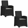 vidaXL Chaise de jardin inclinable imitant le rotin 2 pcs