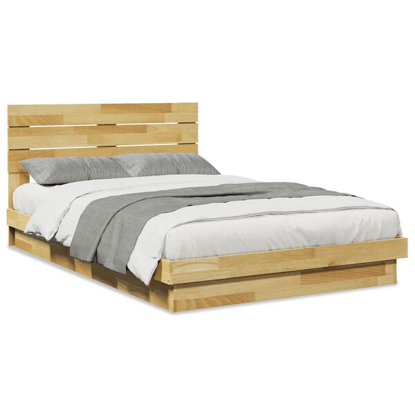 vidaXL Cadre de lit avec t&ecirc;te de lit sans matelas 120x190 cm