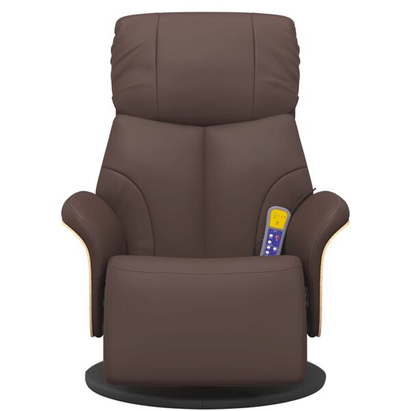 vidaXL Fauteuil inclinable de massage repose-pieds marron similicuir