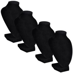 Présentoir buste d'exposition pour colliers en flanelle 4 pcs