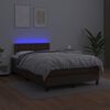 vidaXL Sommier &agrave; lattes de lit avec matelas et LED Marron 120x200 cm
