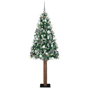 vidaXL Sapin de No&euml;l mince Vert 180 cm PVC et bois de pin massif