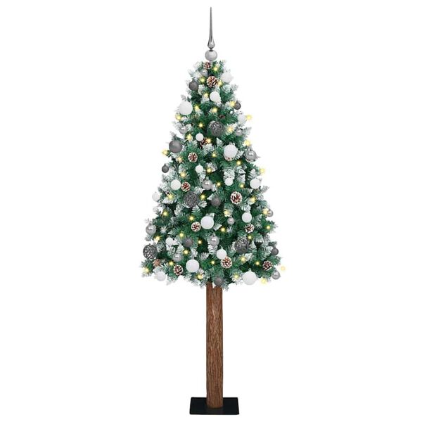 vidaXL Sapin de No&euml;l mince Vert 180 cm PVC et bois de pin massif