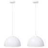 vidaXL Lampes suspendues 2 pcs hauteur r&eacute;glable E27 blanc &Oslash; 30cm m&eacute;tal