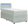 vidaXL Lit de box spring avec matelas et LED Gris clair 90 x 190 cm
