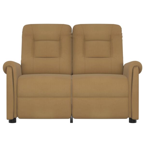 vidaXL Fauteuil de massage inclinable 2 places taupe tissu microfibre