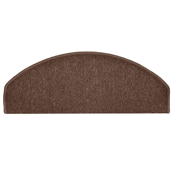 vidaXL Tapis d'escalier 30 pi&egrave;ces 65 x 24 x 4 cm Marron Demi-rond Grand