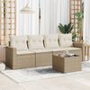 vidaXL Salon de jardin avec coussins 5 pcs beige r&eacute;sine tress&eacute;e