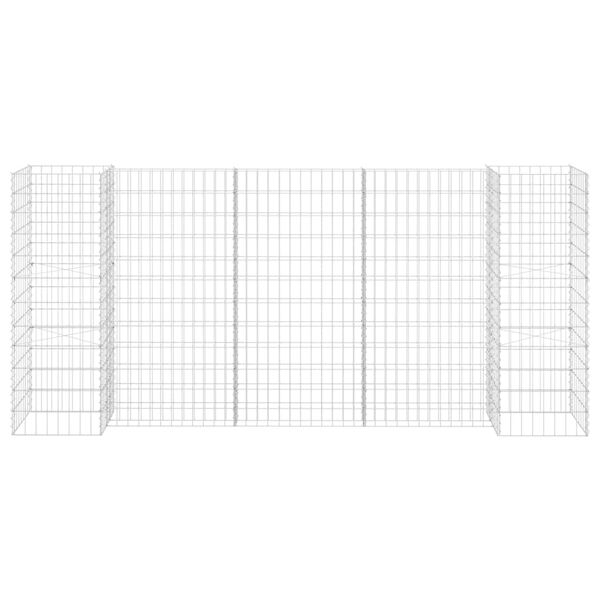 vidaXL Jardinière à gabion en H Fil d'acier 260x40x120 cm
