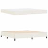 vidaXL Cadre de lit avec matelas Cr&egrave;me 200 x 200 cm tissu