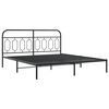 vidaXL Cadre de lit métal sans matelas avec tête de lit noir 183x213cm