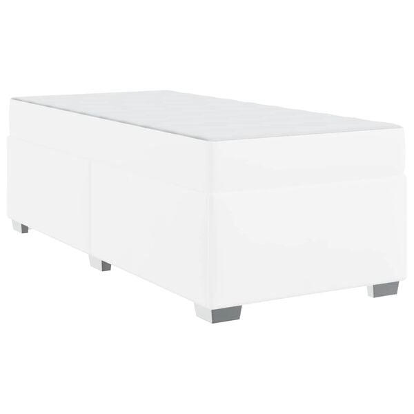 vidaXL Cadre de lit avec matelas Blanc 100 x 200 cm tissu