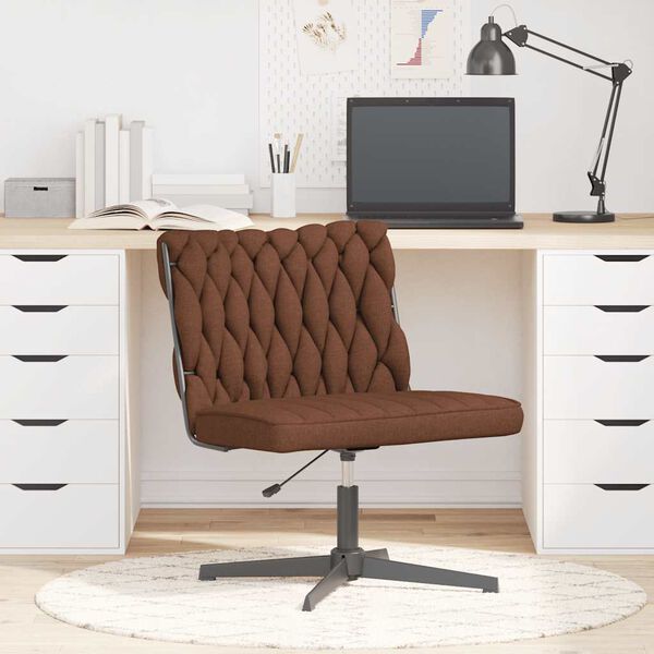 vidaXL Chaise pivotante de bureau Marron Tissu