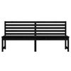 vidaXL Banc de jardin noir 201,5 cm bois massif de pin