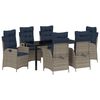 vidaXL Ensemble de salle &agrave; manger pour jardin 7 pc Gris et Noir Rotin