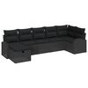 vidaXL Ensemble de canap&eacute; de jardin avec coussin 7 pcs Noir polyrotin