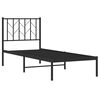vidaXL Cadre de lit m&eacute;tal sans matelas avec t&ecirc;te de lit noir 75x190 cm