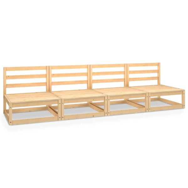 vidaXL Canapé 4 places de jardin bois de pin massif