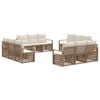 vidaXL Ensemble de canap&eacute; de jardin 12 pc Beige polyrotin
