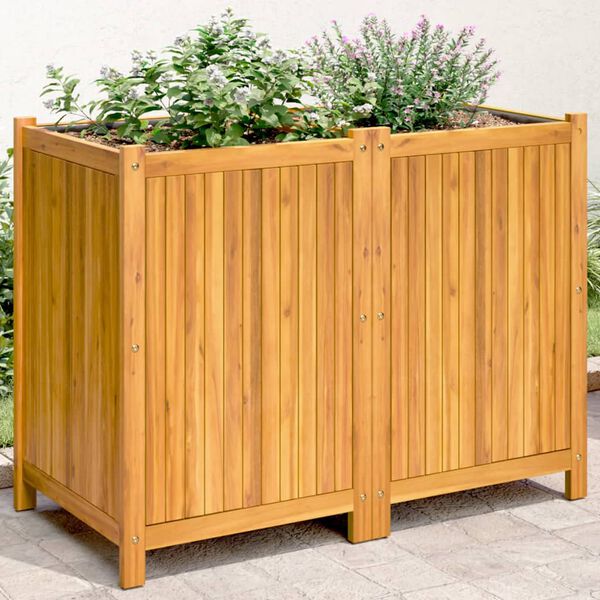 vidaXL Jardinière avec doublure 100x50x75 cm bois massif d'acacia