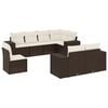 vidaXL Salon de jardin 8 pcs avec coussins marron r&eacute;sine tress&eacute;e