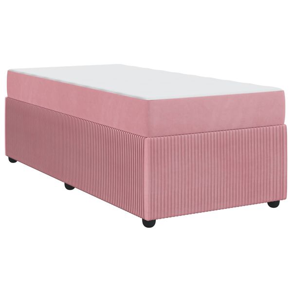 vidaXL Cadre de lit avec matelas Rose 80 x 200 cm tissu