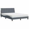 vidaXL Lit avec matelas Hanko gris fonc&eacute; 120x200 cm velours