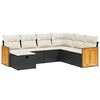 vidaXL Salon de jardin 7 pcs avec coussins noir r&eacute;sine tress&eacute;e