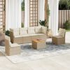vidaXL Salon de jardin avec coussins 7 pcs beige r&eacute;sine tress&eacute;e