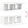 vidaXL Ensemble de meuble TV mural Montage mural 4 pcs Blanc brillant