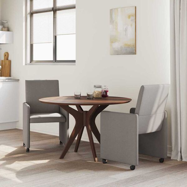 vidaXL Chaises de Salle &agrave; Manger avec Roues 2 pcs Taupe tissu