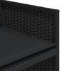 vidaXL Ensemble &agrave; manger de jardin coussins 5pcs Noir R&eacute;sine tress&eacute;e