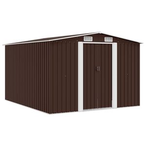 vidaXL Abri de jardin 257x298x178 cm Métal Marron