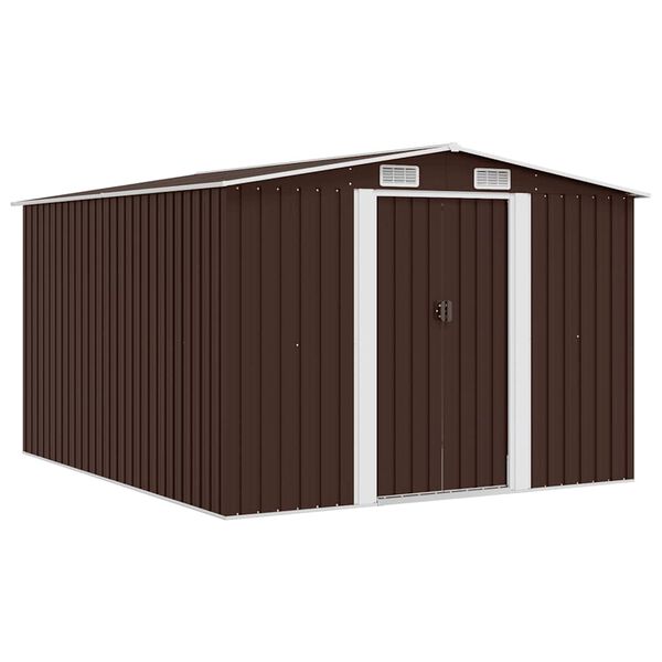 vidaXL Abri de jardin 257x298x178 cm M&eacute;tal Marron