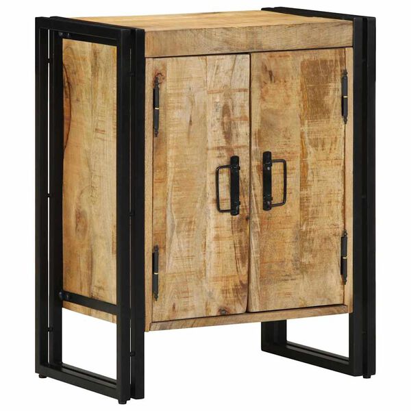 vidaXL Cabinet &agrave; chaussures avec porte Marron Bois de manguier massif