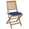 vidaXL Chaises pliables de jardin lot de 4 avec coussins Bois d'acacia
