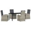 vidaXL Ensemble de salle &agrave; manger pour jardin 5 pcs Gris polyrotin