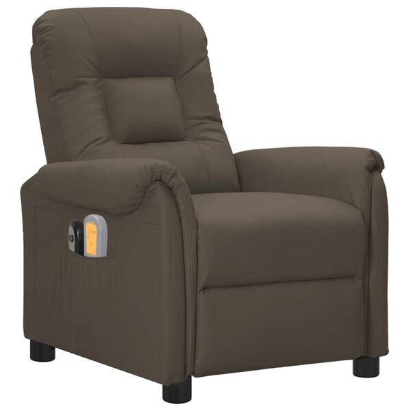 vidaXL Fauteuil de massage électrique Gris Similicuir