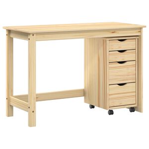 vidaXL Ensemble bureau et cabinet roulant MOSS 2 pcs Marron