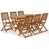 vidaXL Ensemble &agrave; manger d'ext&eacute;rieur pliable 7pcs Bois d'acacia solide