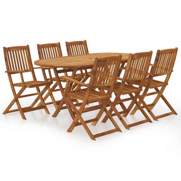 vidaXL Ensemble &agrave; manger d'ext&eacute;rieur pliable 7pcs Bois d'acacia solide