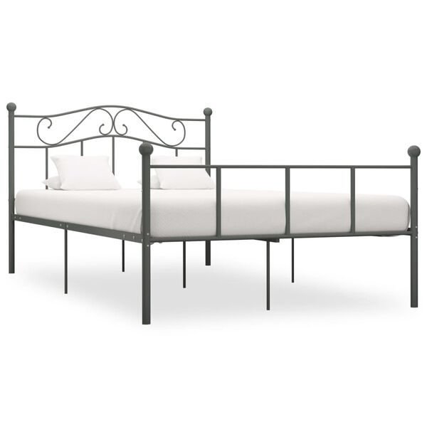 vidaXL Cadre de lit sans matelas gris m&eacute;tal 120x200 cm