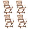 vidaXL Chaises pliables de jardin lot de 4 avec coussins Bois d'acacia