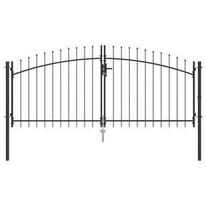 vidaXL Porte Double WOERDEN 299,5 x 149,5 cm Acier Gris Verrouillable