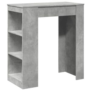 vidaXL Table de bar avec &eacute;tag&egrave;res gris b&eacute;ton bois d'ing&eacute;nierie