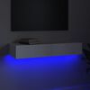 vidaXL Meuble TV avec lumi&egrave;res LED Blanc 90x35x15,5 cm