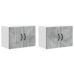 vidaXL Armoires murales de cuisine avec porte Lucca 2 pcs Gris b&eacute;ton