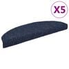 vidaXL Tapis d'escalier autocollants 5 pi&egrave;ces 65 x 21 x 4 cm Bleu Demi-rond Grand