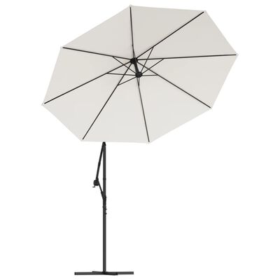 vidaXL Tissu de remplacement pour parasol déporté blanc sable 300 cm