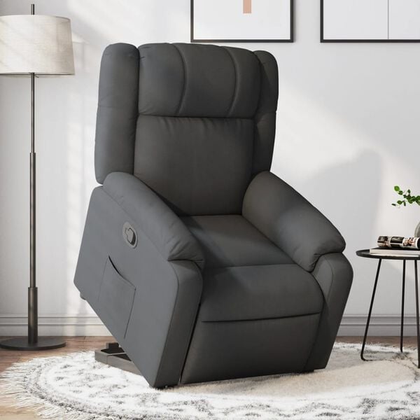 vidaXL Fauteuil inclinable Gris foncé Tissu